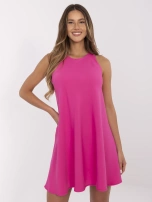 Fuksjowa elegancka sukienka w kształcie litery A