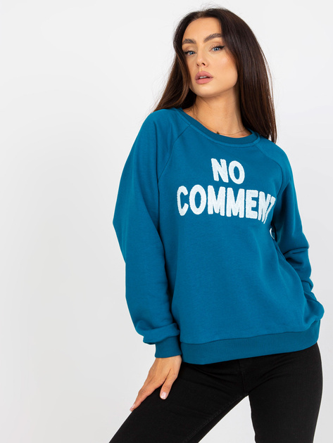 Hurt Morska dresowa bluza bez kaptura z napisem RUE PARIS