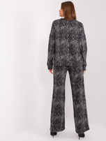 Hurtownia Szaro-czarny damski komplet casualowy z bawełny