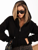 Czarna rozpinana bluza kangurka basic