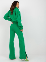 Hurtownia Zielony dresowy komplet basic z krótką bluzą