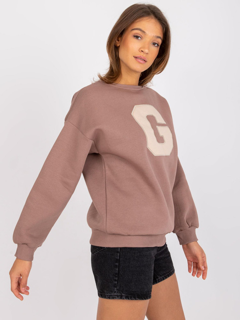 Brązowa bluza dresowa z okrągłym dekoltem Severine