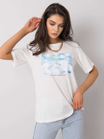 Biały t-shirt z printem Dael