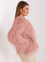 Hurt Ciemnoróżowa kurtka przejściowa z eko futerka