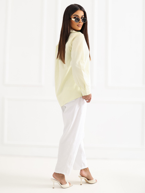 Jasnożółta rozpinana koszula z długim rękawem