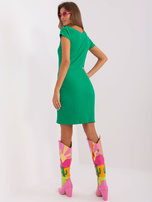 Hurt Zielona dopasowana sukienka basic w prążek