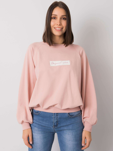 Brudnoróżowa bluza plus size bez kaptura Hariette