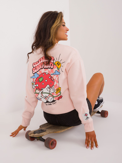 Hurt Jasnoróżowa dresowa bluza z nadrukiem SUBLEVEL