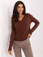 Brązowy krótki sweter z guzikami