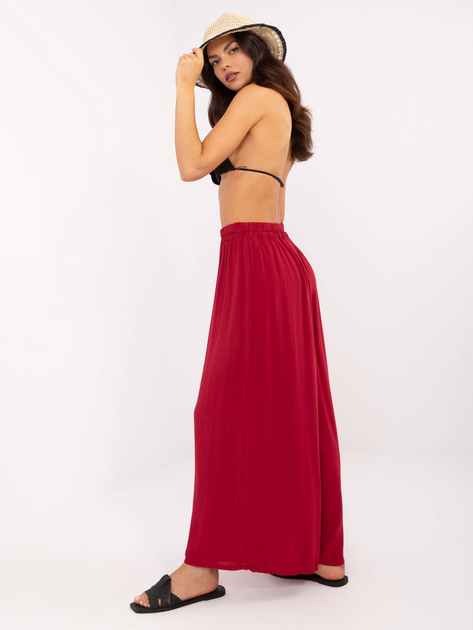 Hurt Bordowe zwiewne spodnie z szeroką nogawką OCH BELLA