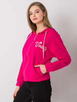 Fuksjowa rozpinana bluza z kapturem Diane