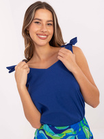 Ciemnoniebieski letni top na ramiączkach RUE PARIS