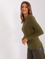 Hurt Khaki sweter klasyczny z długim rękawem