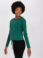 Ciemnozielona bluzka z długim rękawem Carla