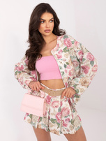 Różowe damskie spódnico-szorty od kompletu 