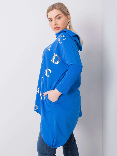 Ciemnoniebieska bluza plus size z kapturem Aina
