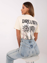 Hurt Jasnobeżowy damski t-shirt z bawełny SUBLEVEL