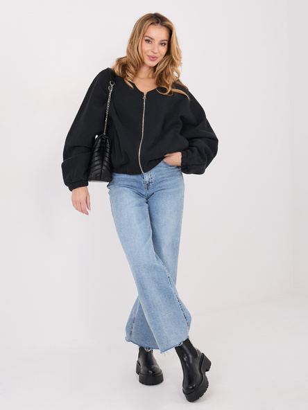 Czarna rozpinana bluza oversize z bawełny 