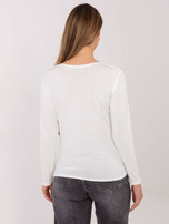 Ecru drapowana bluzka z lejącym dekoltem