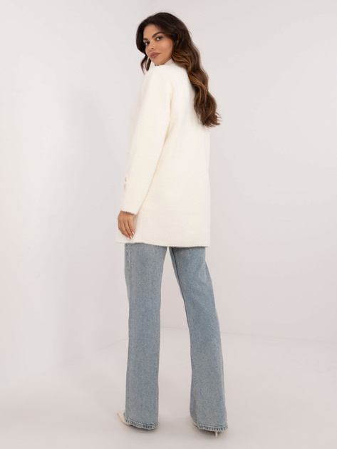 Hurtownia Ecru elegancki płaszcz alpaka ze stójką