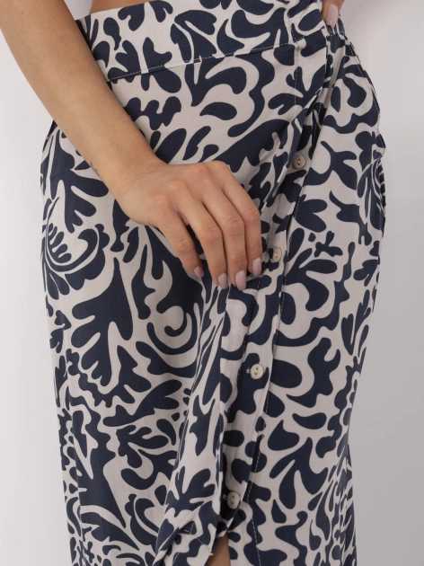 Granatowa midi spódnica z wiskozy FRESH MADE