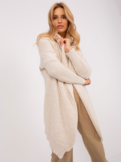 Hurtownia Jasnobeżowy kardigan w warkoczowe sploty OCH BELLA