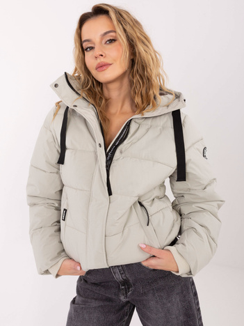 Jasnoszara pikowana kurtka zimowa SUBLEVEL