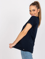 Granatowy t-shirt bawełniany Severine
