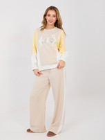 Beige oversized mikina bez kapuce RUE PARIS.