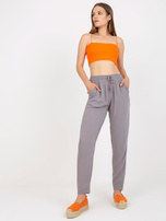 Szare proste spodnie z materiału na lato SUBLEVEL 