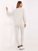 Hurt Szary melanżowy komplet z legginsami w prążek