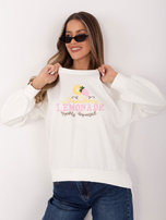 Ecru damska bluza oversize z wiskozy RUE PARIS 