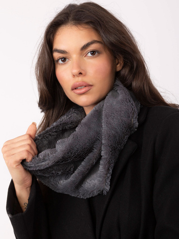 Grafitowy zimowy komin damski