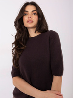 Schokoladenweicher Pullover mit Alpakawolle.