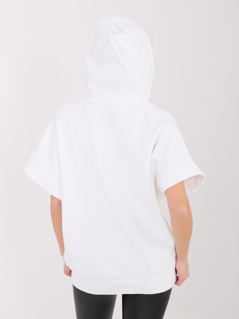 Ecru rozpinana bluza basic z troczkami