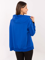Cobalt zip-up basic sweatshirt made of cotton.
