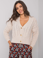 Beżowy sweter na guziki w warkocze Avezzano SUBLEVEL