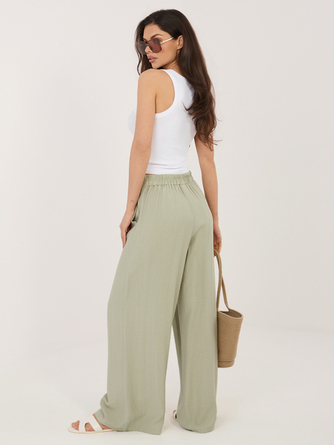 Pistacjowe letnie spodnie bez zapięcia SUBLEVEL
