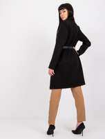 Czarny płaszcz z paskiem Luna 