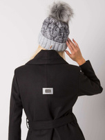 Grey winter hat with tassel Ally RUE PARIS