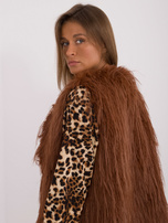 Hurt Jasnobrązowa kamizelka futrzana z podszewką