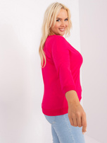 Hurt Czerwona damska bluzka plus size z dekoltem V