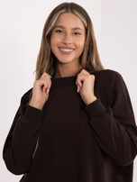 Czekoladowa dresowa sukienka basic z bawełny