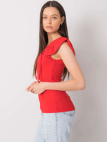 Czerwona bluzka ze sznurowaniem Waverly