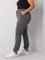 Ciemnoszare melanżowe spodnie dresowe plus size Beatriz