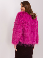 Hurtownia Fuksjowa damska kurtka przejściowa futrzana