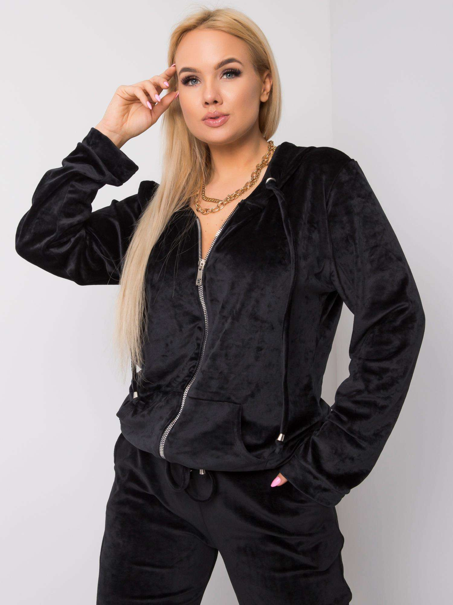 Michell black velour plus size set