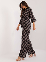 Hurt Czarny dwuczęściowy komplet letni z wiskozy