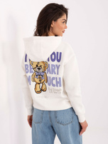 Biała ocieplana bluza z kapturem SUBLEVEL