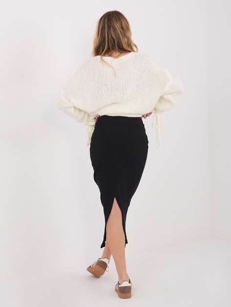 Czarna dopasowana spódnica w prążek RUE PARIS